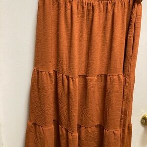 Elegant Orange Tiered Skirt
